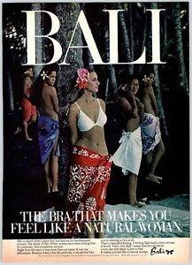 TROPICAL ISLAND JEUNE FEMME SOUTIEN-GORGE BALI vintage années 1970 8" X 11" Magazine Ad M149