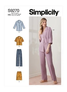 SIMPLICITY 9270 MISSES TOP PANTS Sewing Pattern Sizes 6-14 & 16-24 Skill AVERAGE - Picture 1 of 10