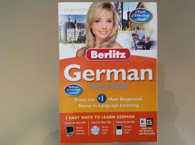 BERLITZ GERMAN PREMIER LANGUAGE LEARNING SOFTWARE PC/MAC CD-ROM - 6 DISC - NEW - Image 1 of 2