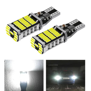 2PCS Reverse Light Bulb W16W T15 6000k 45SMD LED Reversing Light Universal - Picture 1 of 7