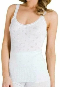 2 Pack Snowdrop Ladies 100% Cotton French Neck Vests Plain Vest White - Picture 1 of 2