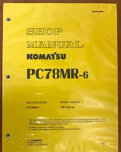 Komatsu Service PC78MR-6 Excavator Shop Repair Manual - Picture 1 of 1
