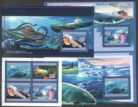 BC1401 2006 GUINEA SUBMARINES HISTORY SHIPS TRANSPORT !!! 1KB+3BL MNH Cover