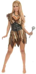 Cave Woman Girl Jungle Animal Fancy Dress Halloween Sexy Adult Costume 2 COLORS - Picture 1 of 4