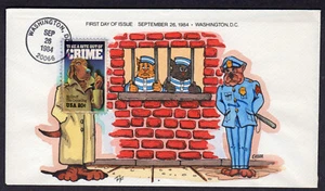 1984 McGuff, the Crime Dog (Scott 2102)) - Collins Colored FDC NS544 - Picture 1 of 1