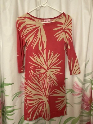 Vestido Suéter Lilly Pulitzer Pipster Brillante Azelea Rosa Marfil Floral Talla XS EN MUY BUENA CONDICIÓN Foto 1 de 4