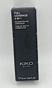 KIKO Milano Full Coverage 2 in 1 Foundation & Concealer 25ml N120 - Picture 1 of 9