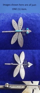 Native Indian Sterling Silver Heavy Dragonfly With Turquoise Pin Brooch 25cf125 - Picture 1 of 1
