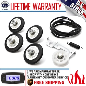 For LG Kenmore Dryer Drum Maintenace Repair Kit Rrum Roller +Belt +Idler Pulley - Picture 1 of 15
