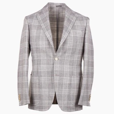 Sartorio by Kiton Gray Check Woven Wool Sport Coat 40R (Eu 50) - Image 1 of 4