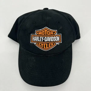 Annco Snapback Hat Men's One Size Black Harley-Davidson Motorcycle Vtg 90s - Picture 1 of 7