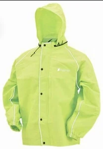Frogg Toggs Mens M Green Full Zip Reflective Windbreak/Wet Weather Jacket - Picture 1 of 6