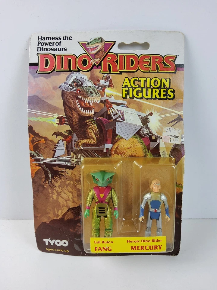 Винтажный набор экшн-фигурок 1987 Dino Riders Fang Mercury Tyco Dinosaur РЕДКИЙ НОВЫЙ - Изображение 1 из 4