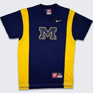 Michigan Wolverines Vintage 90s Nike Warm Up Basketball Jersey Shirt - Picture 1 of 7