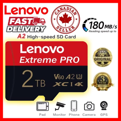Micro SD Card 2TB 1TB 512GB 256GB 128GB TF/SD Memory Card Class10 A2 4K XC V60 - Image 1 of 4