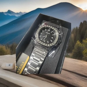 INCASEDA, Classic blackface,Super Luminous,42mm, stainless steel, men’s watch. - Picture 1 of 8