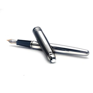 Montblanc penna stilografica Meisterstück Solitaire Hematite Steel - Picture 1 of 6