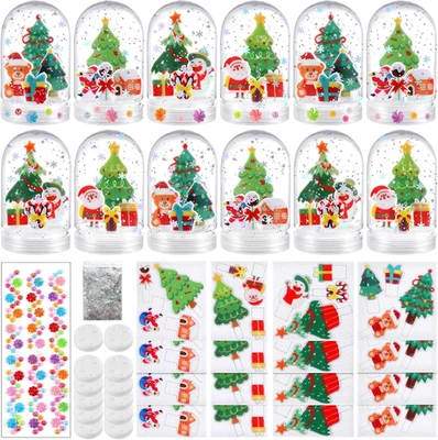 Kit de artesanía de globo de nieve de Navidad hágalo usted mismo de 12 piezas para niños y diversión familiar Foto 1 de 4