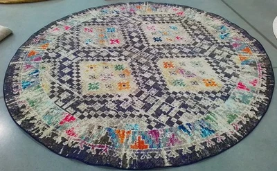 BLACK / YELLOW 9'-0" x 9'-0" Flaw in Rug, Reduced Price 1172790561 MAD418Z-9R - Image 1 of 4