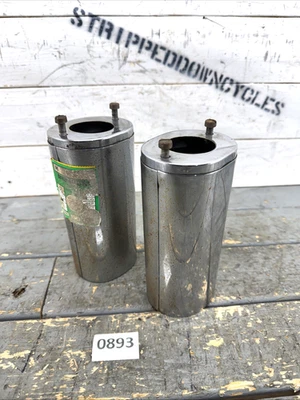 Cubiertas de horquilla Harley Panhead Cow Bells Hydra Glide Duo Glide cromadas frontend Foto 1 de 4