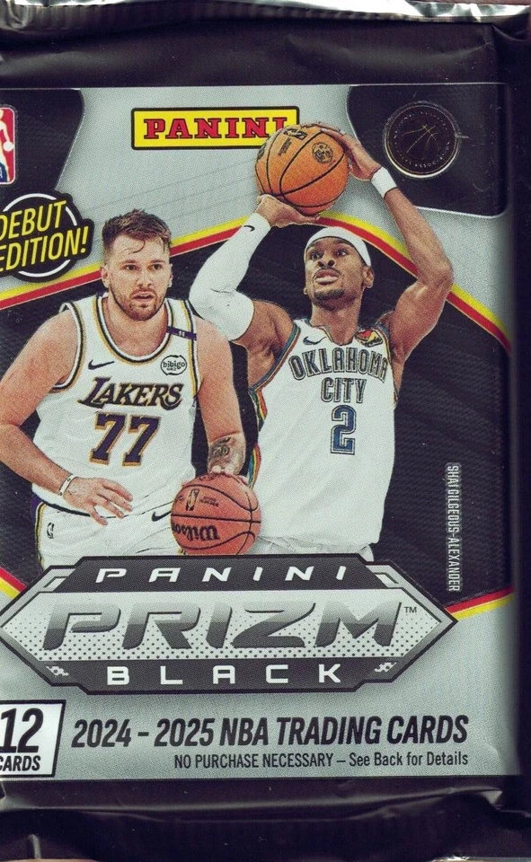 2024-25 PANINI PRIZM BLACK BASKETBALL HOBBY PACK UNSEARCHED FROM AN NBA BOX NEW! - image 1 of 4