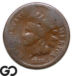 1873 Indian Head Cent Penny, Closed 3 - Picture 1 of 3