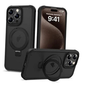 for Case with Invisible Ring Stand [Military Drop iPhone 15 Pro Black - Picture 1 of 7