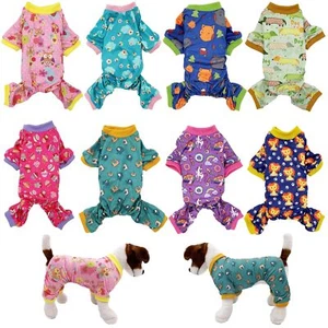 COTTON Blend Dog Pajamas Jumpsuit Soft Cute Pet Clothes Small Medium Pet XXS - L - Picture 1 of 12