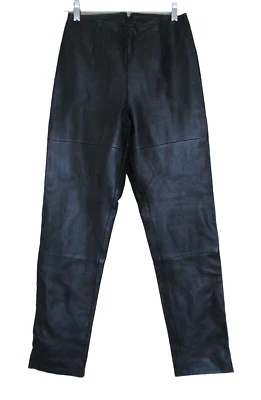 Винтажные женские кожаные брюки Betsey Johnson XS/S черные плоские спереди с высоким подъемом - Изображение 1 из 4