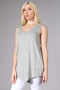 Chatoyant V-Neck Casual Top Light Heather Grey Small - Picture 1 of 5