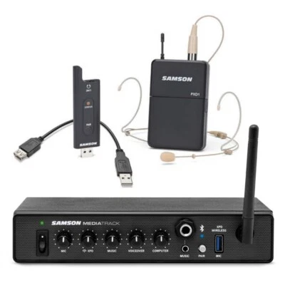 SAMSON MEDIATRACK XPD2 Bluetooth USB Mixer Interface Headset Wireless Mic System - Image 1 of 4