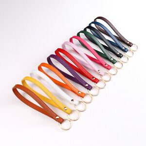 Leather Strap Lanyard PU Keychain Waist Wallet Car Keyring Multi Color Simple ×