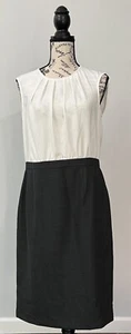 Brooks Brothers Two Tone Jacquard Sheath Dress size 10 Button/Zip Combo Business - Picture 1 of 18