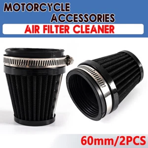 Motorcycle 59mm~61mm Air Intake Filter Washable 2PC For Honda Yamaha Carburetor - Picture 1 of 9