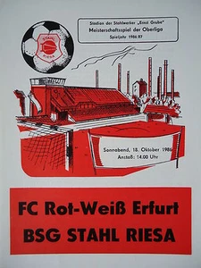 Programm DDR Oberliga 1986/87 BSG Stahl Riesa - RW Erfurt - Picture 1 of 1