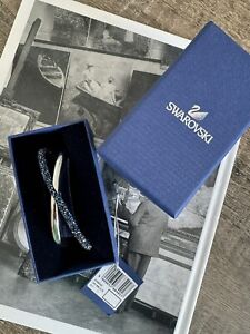 Swarovski Crystal Dust Cross Cuff, Blue/Silver, Stainless steel New In Box, S