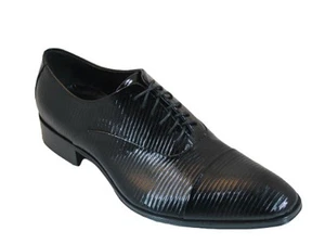 Jo Ghost 1273 Men's Italian Dressy Lace Up Oxford Shoes Black - Picture 1 of 6