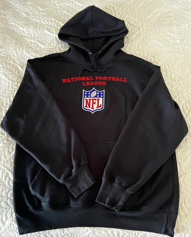 NFL Black Hoodie Sweatshirt Pull Over Mens Size XL MV Sport Football League Cover