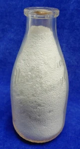 Vintage North Shore Dairy Co Clear Round Quart Embossed Milk Bottle Chicago IL - Picture 1 of 6