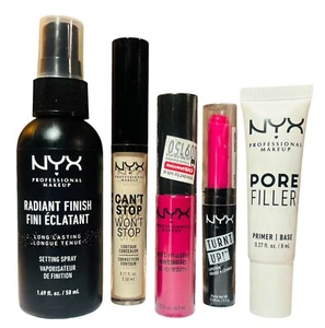 NYX 5 pc Lot Setting Spray, Concealer, Pore Filler, Lipstick, Matte Lip Cream - Picture 1 of 11