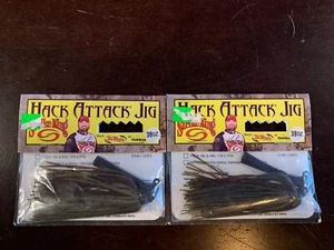 JIG 3/8oz. HEAVY COVER Green Pumpkin Lot x2pks Hack Attack Strike King NEW! - Picture 1 of 2