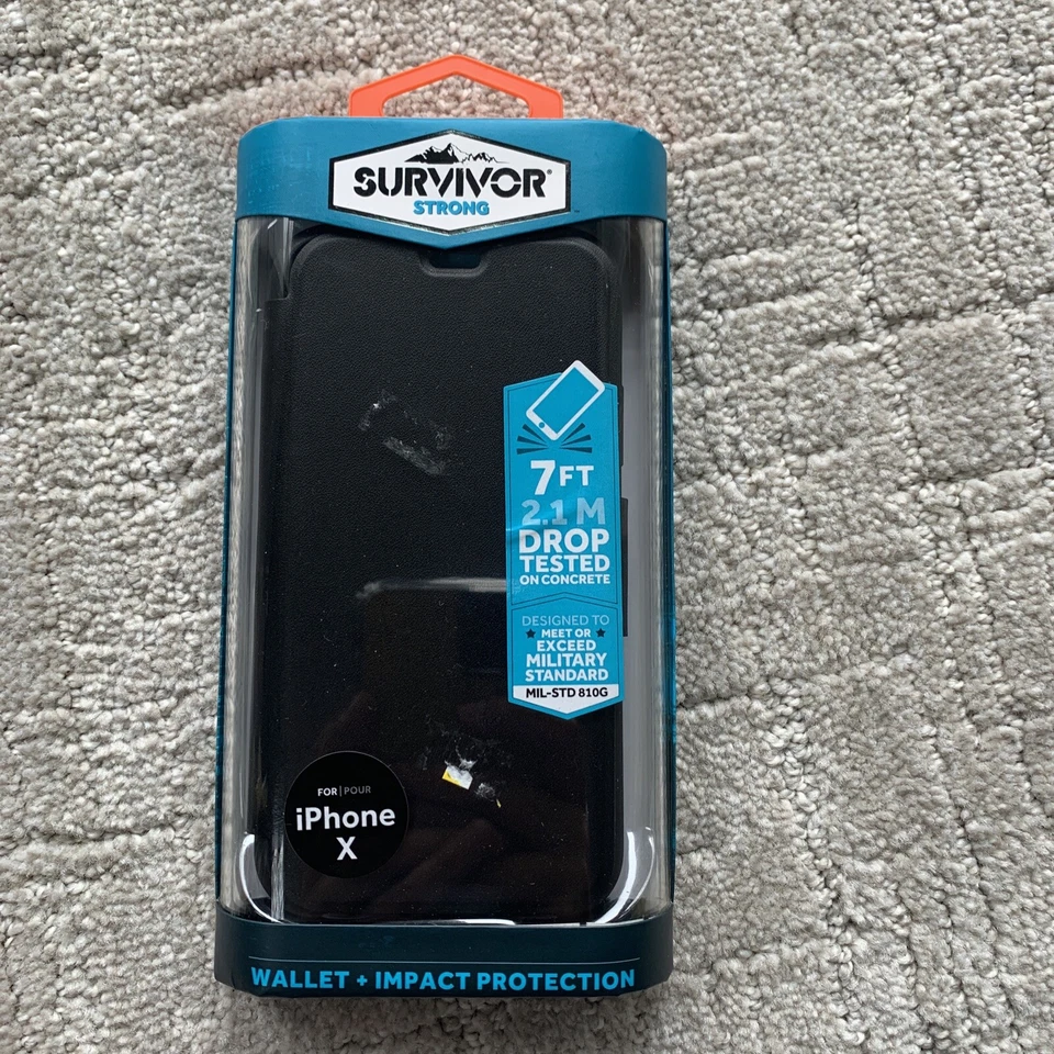 Чехол-бумажник Griffin Surivor прочный для iPhone X с портфолио для кредитных карт - ультратонкий  - Изображение 1 из 4