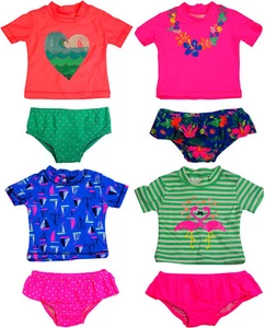 Carter's Baby Infant Girls 2 Piece Rashguard Sun Protection Swim Set - Picture 1 of 9