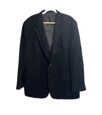 Eddie Bauer Sport Coat Mens 48 Tall Camel Hair USA Black Vintage 2 Button Lined - Image 1 of 4