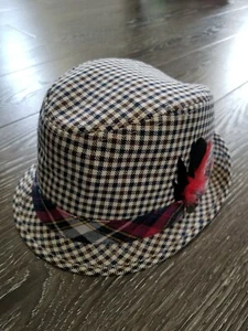 Fore Axel And Hudson Boys Fedora Hat size M L brown red burgundy - Picture 1 of 3