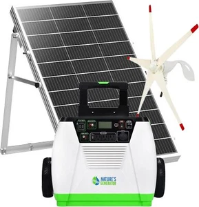 Nature's Generator Gold WE System 1800W Solar & Wind Powered + 100W Solar panel - Picture 1 of 7