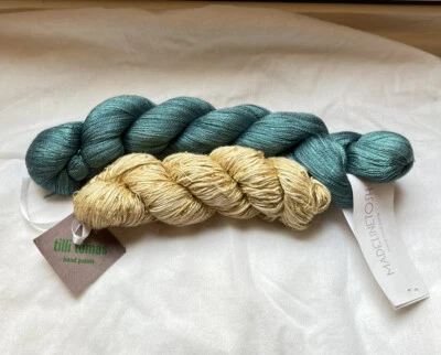 Lote de hilos pintados a mano de encaje de seda pura Tili Tomas Rock Star Hush & Madelinetosh  Foto 1 de 4