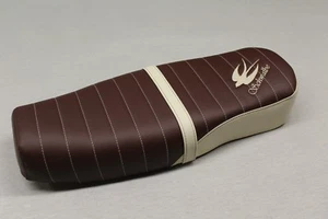 Sitzbezug für Simson Bezug Sitzbank Schwalbe braun beige gesteppt Stickerei - Bild 1 von 5