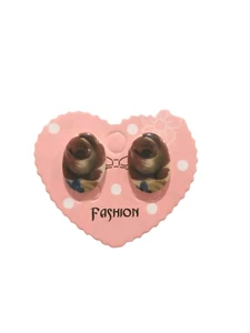 Aretes vintage ovalados beige baquelita rosa botón postes - Imagen 1 de 3