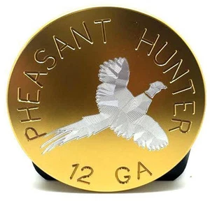 Cazador de faisanes, enchufe de cubierta de enganche de aluminio para billete, oro anodizado, redondo de 4 - Imagen 1 de 2